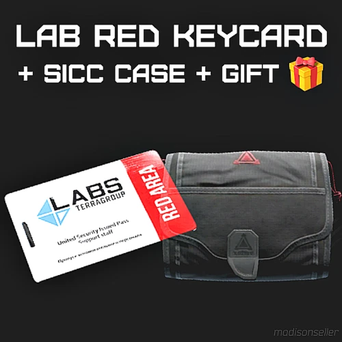 ESCAPE FRM TARKOV (EFT) Laborrote Schlüsselkarte + SICC Etui