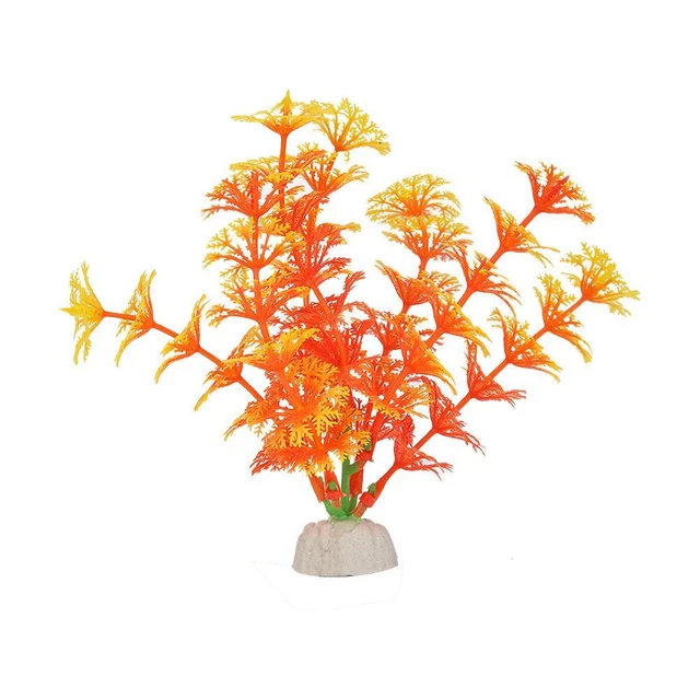 Simulation Plastic Water Grass Fake Plant Snowflake Aquarium Decor (Orange)