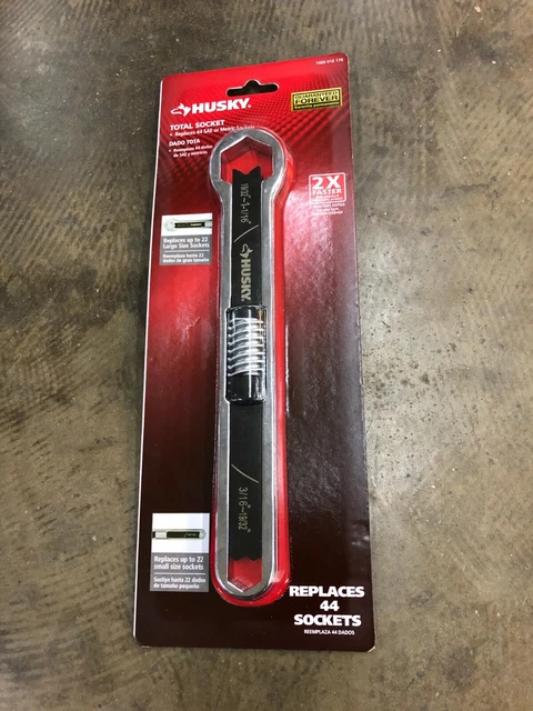 Llave de enchufe total Husky 1000016176 - Reemplaza 22 enchufes SAE o 22 enchufes métricos NUEVOS