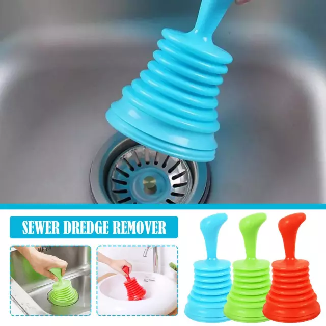 Powerful Bathroom Plunger Home Toilet Sink Shower Pipe Duty Drain Unblock K0Q3