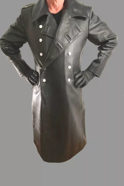 VK79 leather coat German Officer's coat, leather coat German officer gay BLUF
