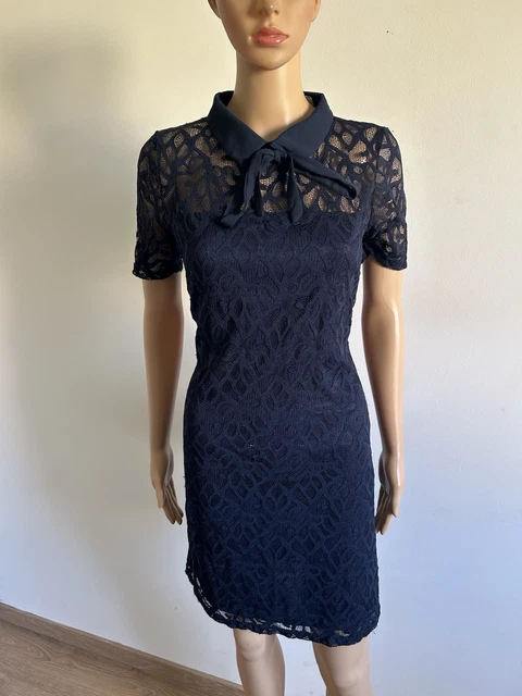 Robe Naf Naf Bleu Marine à Manches Courtes - Taille XS - Occasion Très Bon état