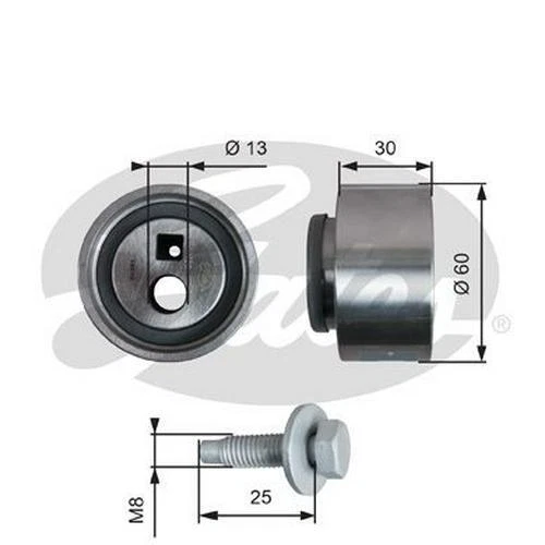 GATES Galet tendeur de courroie de distribution Poulie-tendeur T41139 30mm 13mm