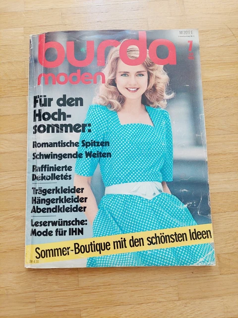 burda moden 7/82 Juli 1982 Schnittmuster Nähen Zeitschrift Heft Vintage