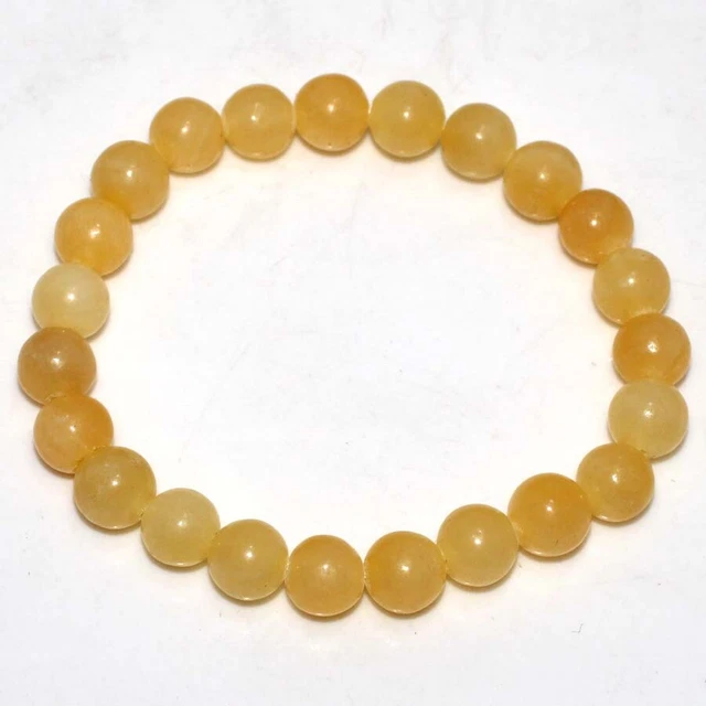 Yellow Aventurine 925 Silver Plated Beaded Bracelet Adjustable Unique Jewelry GW