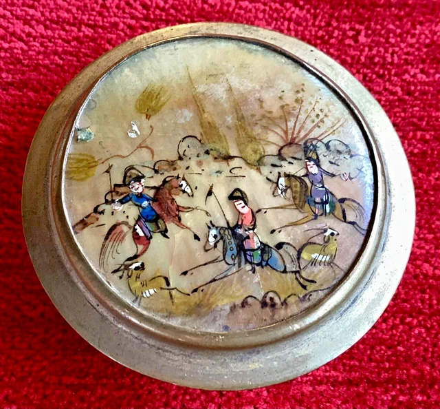 Boîte à Musique Et Bijoux Vintage Piano En Métal Ciselé Avec Ange Cupidon - Ancienne, Occasion