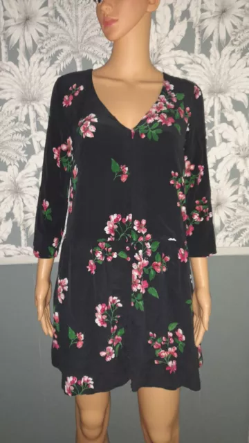 SEZANE Robe motif floral 100 soie Taille 36 EUR 85 00