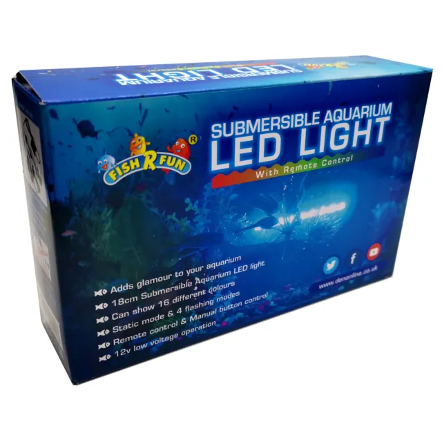 FRF Submersible LED Light with Remote Colour Change Aquarium Fish Tank Decor