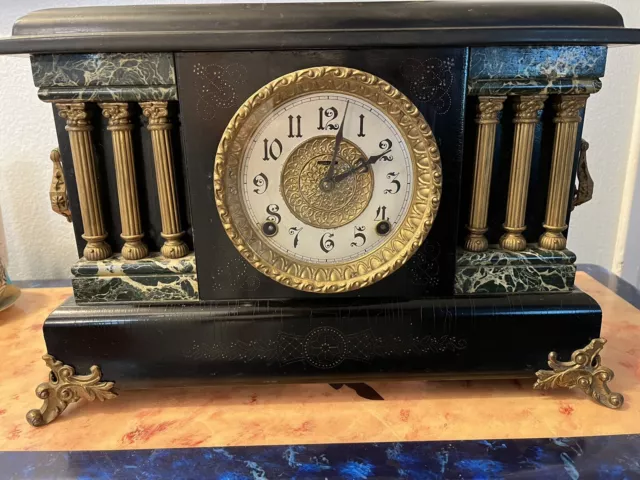 Antique 1890-1910 Mantle Clock Mfg By E.Ingraham Co. With Pendulum, Working