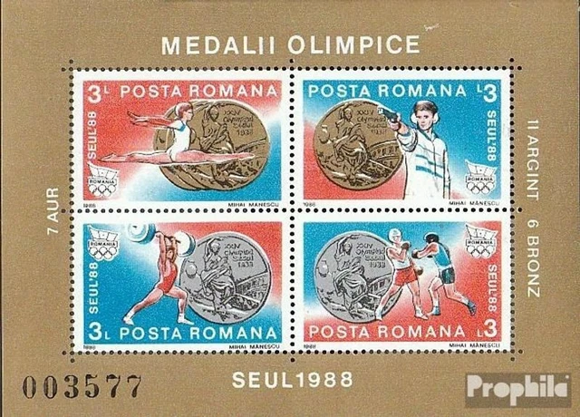Rumänien Block250 (kompl.Ausg.) postfrisch 1988 Medaillengewinner Olympia