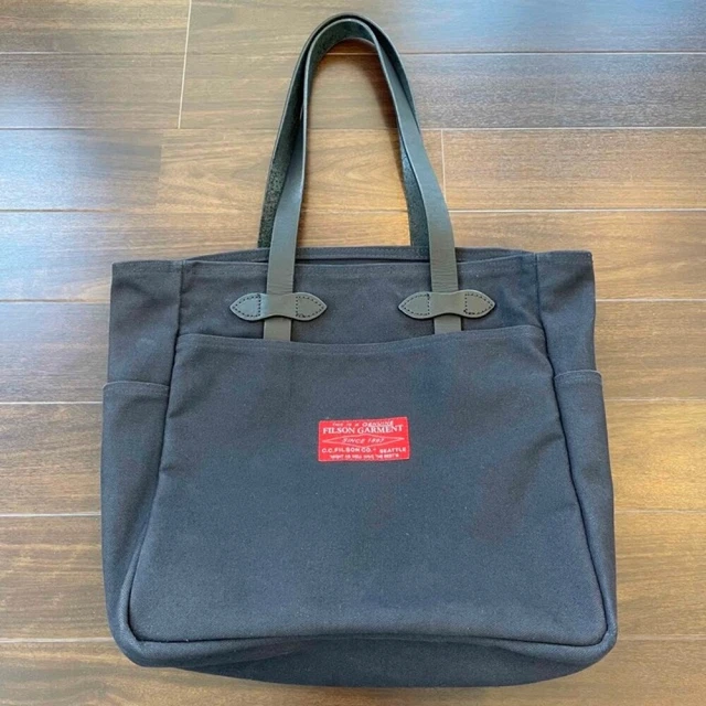Filson Nanamica Ragged Twill Tote Bag Black Red Label USA H34 x W34 x D14cm