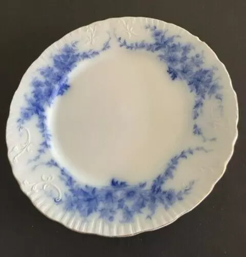 Burgess Leigh Burslem England Semi Porcelain DAISY Flow Blue 10" Dinner Plate #1