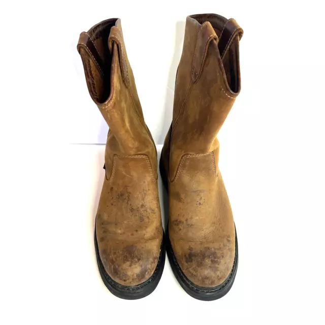 WOLVERINE INGHAM DURASHOCKS Wellington Brown Leather Boots Men Size 8 EW W06684 37.50 PicClick