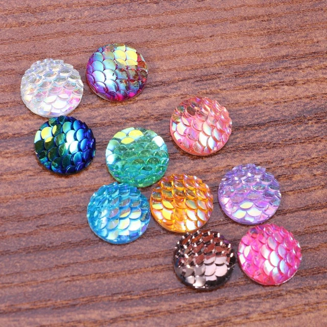50 piezas 12 cm resina redonda brillante joyería parte posterior plana hágalo usted mismo joyería accesorios