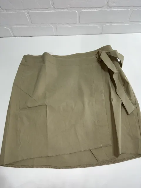 NWT! ASOS Design Wrap Mini Skirt w/ Ring Detail STONE US sz 10
