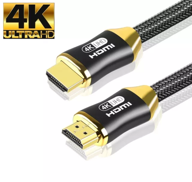 4K Hdmi Cable 2.0 High Speed Premium Gold Plated Braided Lead 2160P 3D Hdtv Uhd