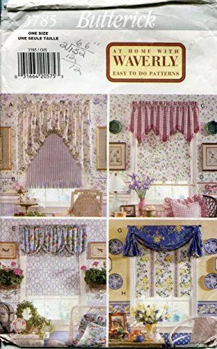 Butterick Sewing Pattern 3785 Home with Waverly Window Valance Shade One Size