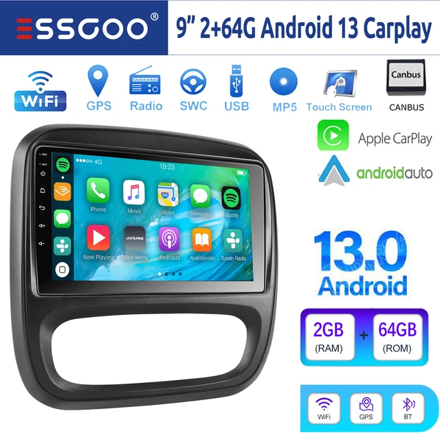 CAMECHO Autoradio Android 13 Per Fiat Bravo 2008-2013 – 9 Pollici 2+64G, Wireless Carplay/Android Auto, GPS, WiFi, FM/RDS, Retrovisore E Canbus