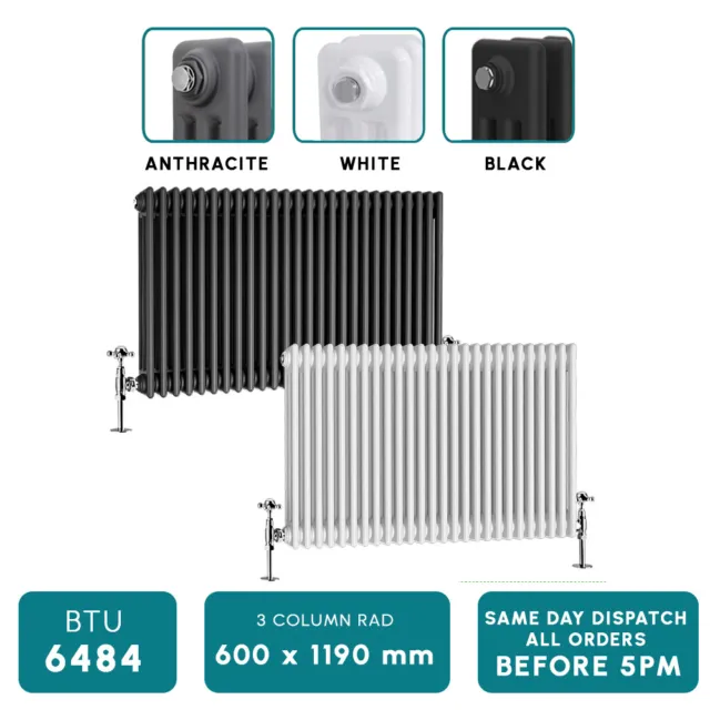 Anthracite White Black Traditional Cast Iron Style Radiator 2 3 4 Column Rads