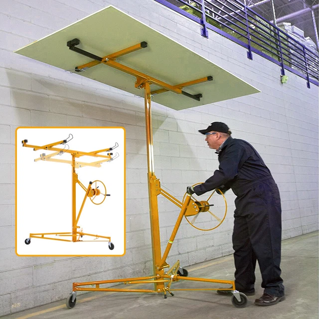 11/16FT Foldable Drywall Tools Hoist Plaster Board Caster Lifter Panel Sheet