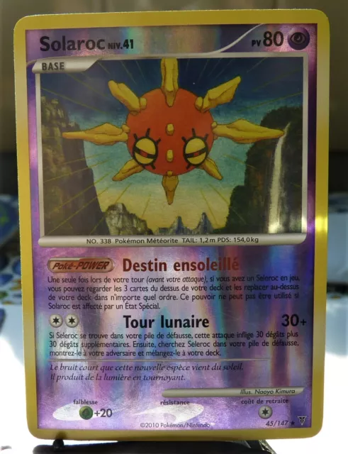 Pokemon Card SOLAROC HOLO 45/147 PV80 REVERSE HOLO TBE FRANCAISE