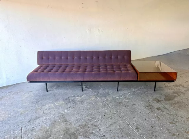 10ft Vintage Mid-Century Sofa/End Table Combination Designed by Florence Knoll