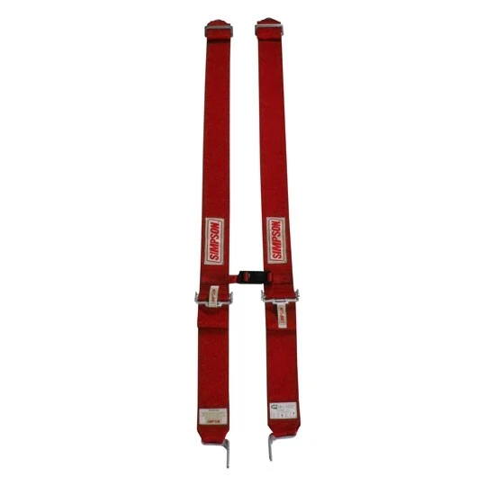 Simpson 30004R W/STERNUM Racing Latch & Link Shoulder Harness, Red