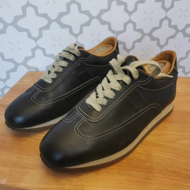 Ballerines Hermès En Cuir Marron Et Jaune - Pointure 36 EU, Talons Et Semelles Refaits, Occasion Bon état