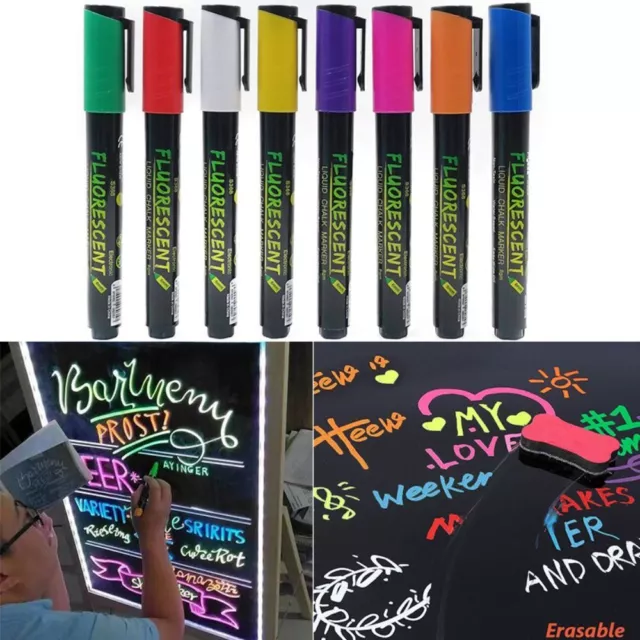 Erasable Liquid Chalk Marker Pen LED Writing Board Art Marker Pen