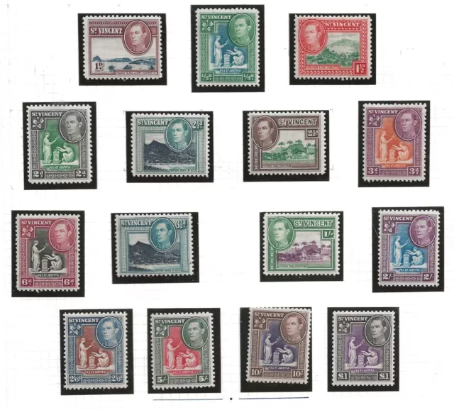 St Vincent (21-2166) 1938 Sg149-59 Conjunto Pictórico De 15 A 1,00 £ Mm / Mh