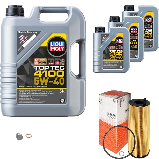 Filtro olio Mahle 8 L LIQUI MOLY 5W-40 4100 Top Tec per BMW Serie 3 Touring 320d