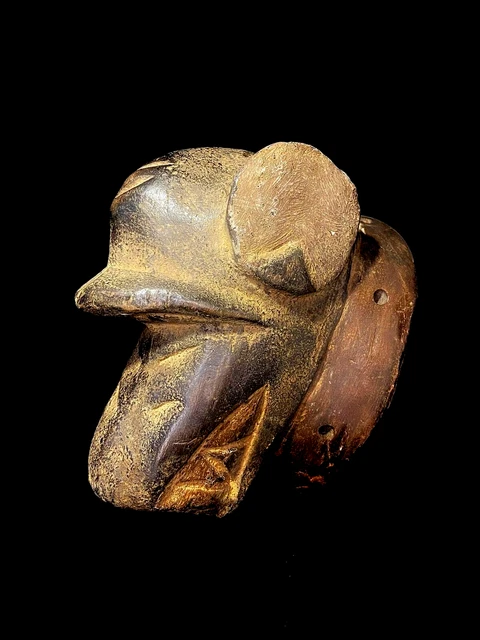African Tribal Mask Wood Hand Carved Vintage Wall Hanging monkey guro- 6464