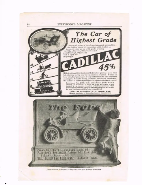 1904 Cadillac and Ford Motor Co. Ad Everybody's Magazine - RA4-1