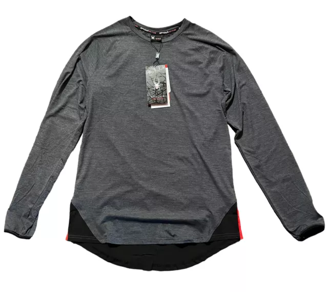 NEW $68 SPYDER Active Mens Long Sleeve Activewear Shirt Crew Neck Gray Size  M