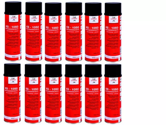 12x Bote Spray 500ml Cs KS-1050 Protección de Piedras Negro Lackpoint Pintura