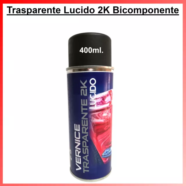 Vernice Spray Trasparente Lucido 2K Bicomponente per Carrozzeria Auto Bomboletta 2