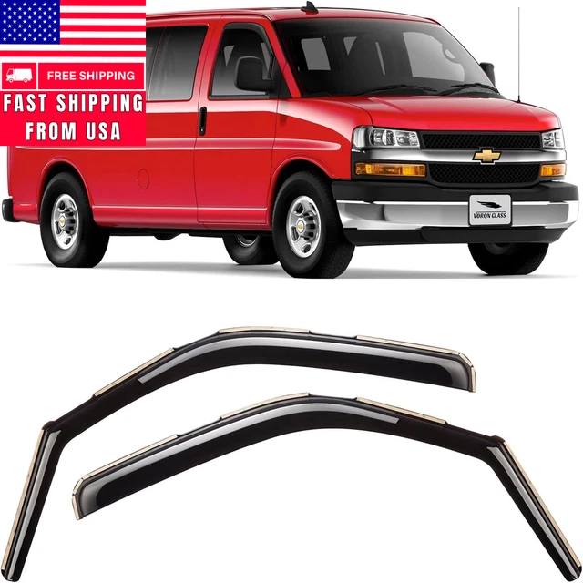 Voron Glass In-Channel Extra Durable Rain Guards for Chevrolet (Chevy) Express V