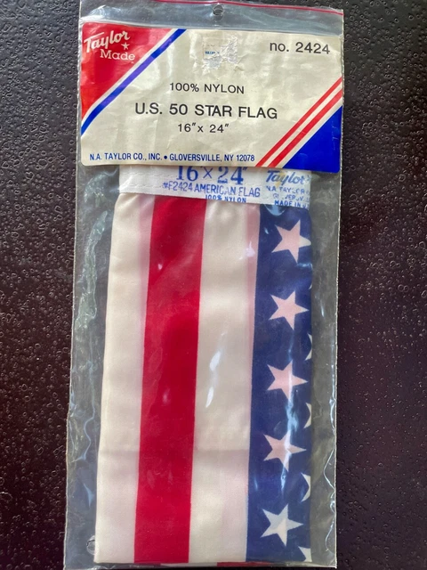 VINTAGE TAYLOR U.S. 50 STAR FLAG  16" x24", USA MADE