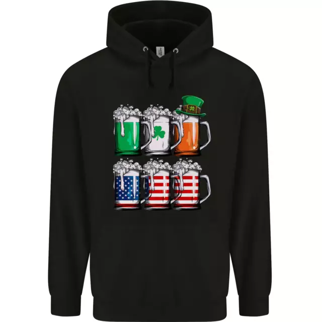 St Patricks Day Beer USA Irish American Mens 80% Cotton Hoodie