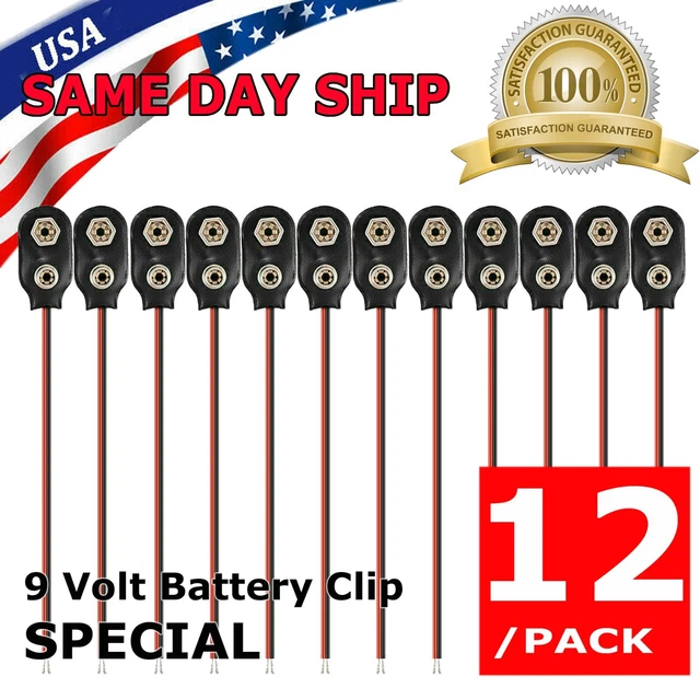 10X 9V 15CM Battery Connector T Type Clip Plug Wire Cord Leads 9 Volt