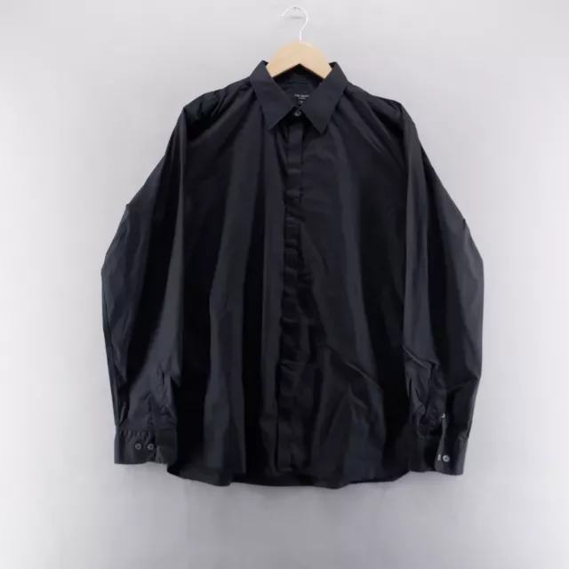 Ted Baker Shirt Large Black Collar Button Up Mens