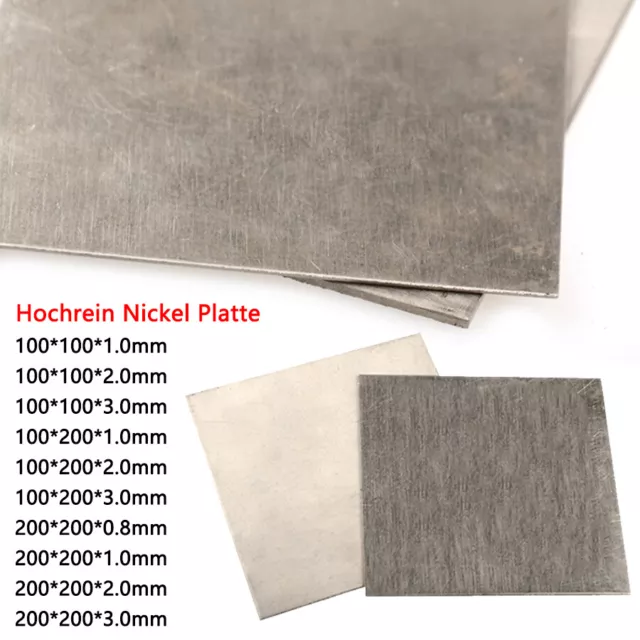 Dick 1/2/3mm Hochrein Nickel Blech Platte Galvanisieren/Anode Ni Metall Platten