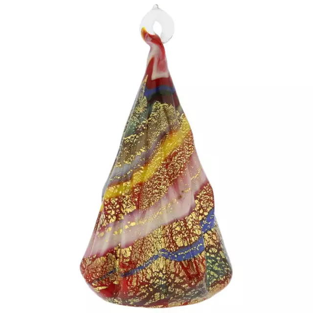 GlassOfVenice Murano Glass Christmas Tree Hanging Figurine - Red