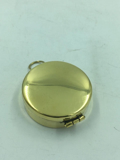 Nautical Brass Pirate Compass W/ Lid, Mini Pocket Style Pendant 1.75", Set Sail!