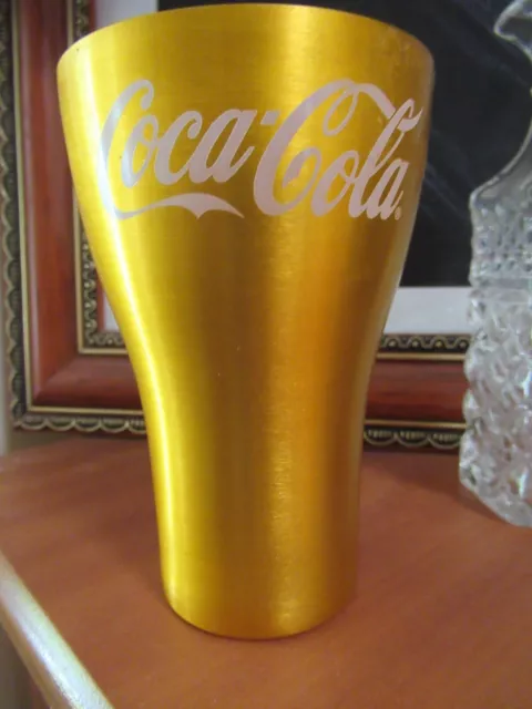 Coca Cola Anodised Cup Gold  Great Condition