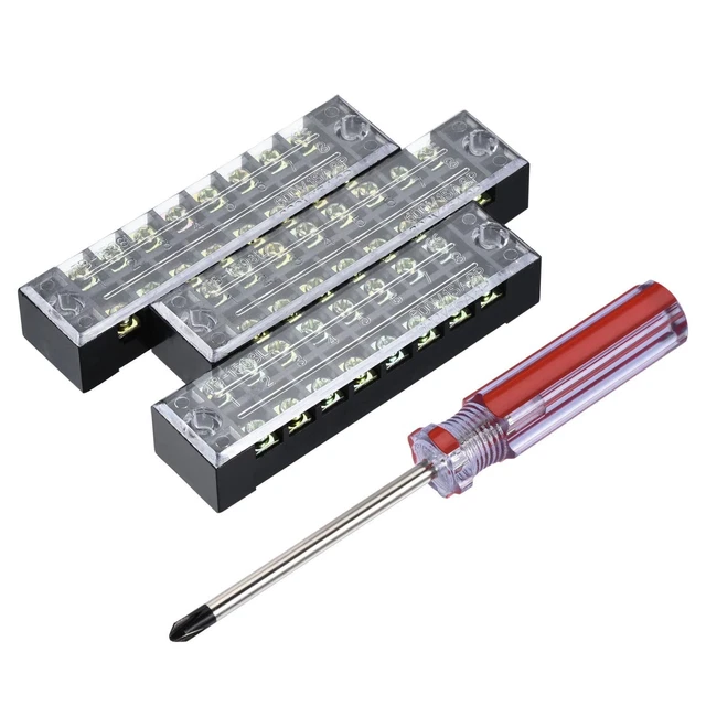 Terminale Striscia Barriera Blocco 8 Posizioni Doppie Righe 600V 15A 1 Set