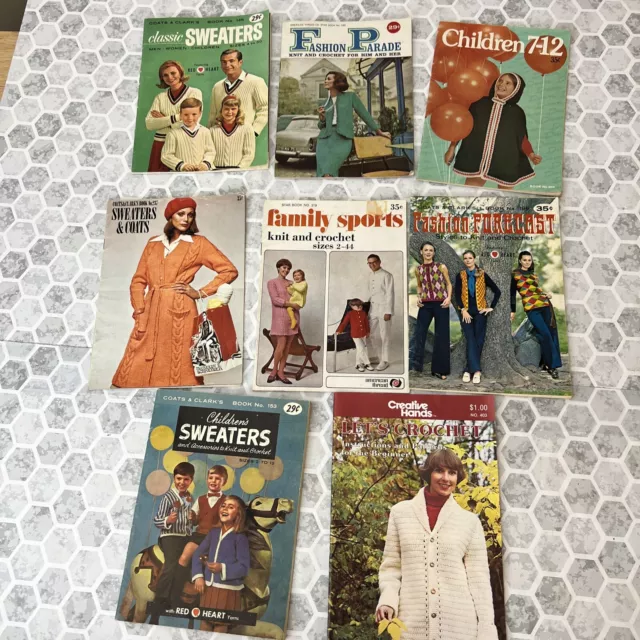 Revistas de tejido y ganchillo vintage 1950-1970