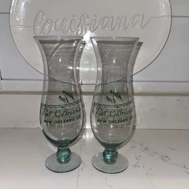 PAT OBRIEN'S 24oz HURRICANE GLASS /NEW ORLEANS GLASS - VINTAGE Set of 2