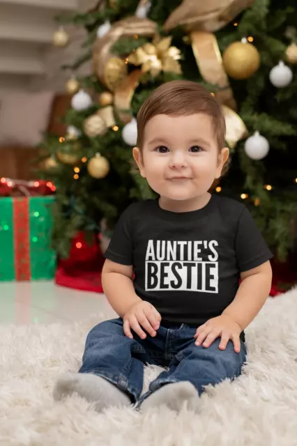 Auntie's Bestie Baby Toddler Unisex T-Shirt Gift For Niece Nephew Aunt Aunty