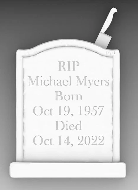 Custom 3D Printed Michael Myers Tombstone Accessory Diorama Multiple Sizes